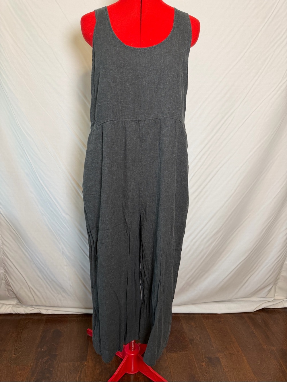 Patagonia Charcoal Gray Sleeveless Wide-Leg Jumpsuit…medium